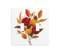 Placa de pared con diseño de hojas de ramo de otoño en acuarela, tamaño estándar, 11,4 x 11,4 cm