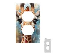 Placa de pared con diseño de jirafa en acuarela, cubierta decorativa para interruptor de pared, cubierta de interruptor de 1 banda, cubierta de salida de borde, placa de interruptor de palanca para