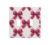 Placa de pared con diseño de lazos elegantes rosa y blanco, tamaño estándar, 11,4 x 11,4 cm