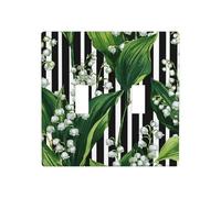Placa de pared con diseño de lirio del valle de doble banda, tamaño estándar, 11,4 x 11,4 cm