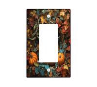 Placa de pared con diseño de zorro de bosque 3D de otoño, 1 banda, placa frontal eléctrica de animales del bosque otoñal para decoración de dormitorio y baño, placa de interruptor de tamaño estándar