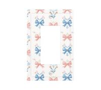 Placa de pared con diseño floral de lazo azul y rosa con patrón de acuarela, cubierta de placa frontal, 1 banda, decoración de receptáculo para el hogar, cocina, habitación, baño