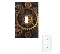 Placa de pared con engranajes de reloj de bronce, placas de pared decorativas para pared, 1 placa de interruptor de banda, placa de interruptor de luz, cubierta de enchufe para dormitorio, cubierta de