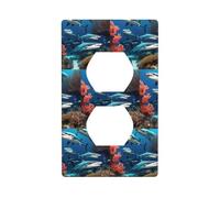 Placa de pared con estampado de coral de tiburón submarino, material de policarbonato, resistente a los impactos, estándar del Reino Unido, resistente al calor, residencial comercial