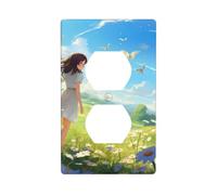 Placa de pared con estampado de margaritas de flores florales de verano, placa de interruptor para decoración de baño y cocina