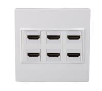 Placa de Pared con Interfaz Multimedia HD de 6 Puertos, Placa de Pared Keystone Profesional 4K 3840x2160 60 HZ, Admite 32 Canales Frecuencia de Muestreo de 1536 KHz, para Cajas