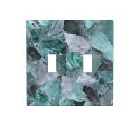 Placa de pared con textura de mármol gris jade con doble banda, tamaño estándar, 11,4 x 11,4 cm