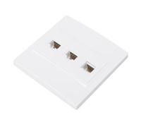 Placa de pared de 3 puertos, placa de pared de Internet versátil para Cat5 Cat5e Cat6 Cat6a, uso de la caja de salida estándar, material ABS