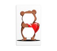 Placa de pared de 4.5 x 2.75 pulgadas, con patrón de oso de amor y abrazo, material de policarbonato duradero, resistente al calor y a la decoloración, fácil de limpiar, tamaño estándar