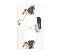 Placa de pared de 4.5 x 2.75 pulgadas, diseño de caballo de madera con alas de MSRHIUEF duradero, resistente al calor y a la decoloración, fácil de limpiar, tamaño estándar