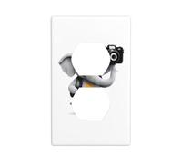 Placa de pared de 4.5 x 2.75 pulgadas, diseño de elefante WHJSHOP con cámara en la parte posterior, material de policarbonato duradero, resistente al calor y a la decoloración, fácil de limpiar