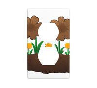 Placa de pared de 4.5 x 2.75 pulgadas, flores WHJSHOP plantadas en estiércol de vaca, material de policarbonato duradero, resistente al calor y a la decoloración, fácil de limpiar, tamaño estándar