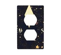 Placa de pared de 4.5 x 2.75 pulgadas, patrón de estrellas rotas, material de policarbonato duradero, resistente al calor y a la decoloración, fácil de limpiar, tamaño estándar