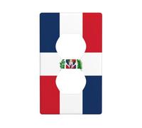 Placa de pared de 4.5 x 2.75 pulgadas, patrón de República Dominicana, material de policarbonato duradero, resistente al calor y a la decoloración, fácil de limpiar, tamaño estándar
