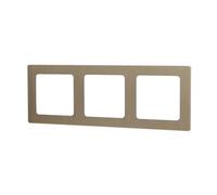 Placa de pared de aluminio dorada de 3 llaves, ideal para decoración y control de iluminación en espacios interiores.