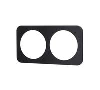 Placa de pared de aluminio negra con 2 llaves, ideal para sistemas eléctricos en oficinas y hogares.