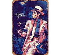 Placa de pared de estaño de Michael Jackson, póster creativo, pintura decorativa, pintura de metal vintage, letrero de puerta retro de 12 x 16 pulgadas