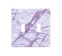 Placa de pared de mármol lavanda, doble banda, decoración de interruptor de pared, tamaño estándar, 11,4 x 11,4 cm