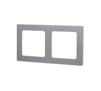 Placa de pared de plástico, 2 vías, plateada, ideal para instalaciones eléctricas y distribución de energía.