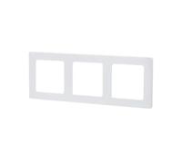 Placa de pared de plástico blanca con 3 llaves, ideal para instalaciones eléctricas y distribución de energía en hogares o oficinas.