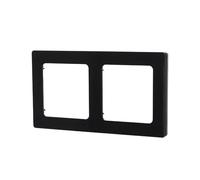 Placa de pared de plástico de 2 llaves, color negra, ideal para instalaciones eléctricas y decoración de interiores.