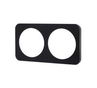 Placa de pared de plástico negra, 2 llaves, diseño moderno; ideal para conexiones eléctricas en interiores.
