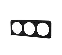 Placa de pared de plástico negra, 3 llaves, compatible con diversos sistemas eléctricos, ideal para instalaciones domésticas.
