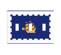 Placa de pared de policarbonato irrompible con diseño de bandera de la ciudad de Quebec, decoración de interruptor de palanca resistente al calor para el hogar