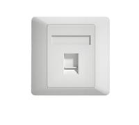 Placa de pared de red tipo 86 puertos 1/2/4 placa frontal blanca puerto RJ45 para cableado de estructura (10, 1 puerto)