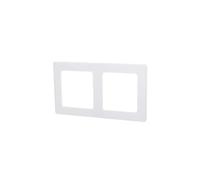 Placa de pared de vidrio blanca con 2 llaves, diseño elegante, fácil instalación, ideal para interruptores de luz y decoración interior.