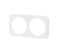 Placa de pared de vidrio blanca de 2 llaves, diseño elegante, ideal para instalaciones eléctricas en interiores.