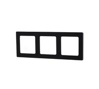 Placa de pared de vidrio negra de 3 llaves con diseño elegante, ideal para controlar iluminación y otros dispositivos eléctricos.
