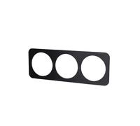 Placa de pared de vidrio negro, 3 llaves, diseño elegante, ideal para decoración moderna y control de iluminación.