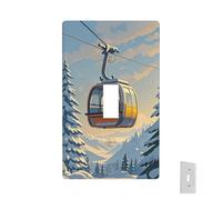 Placa de pared decorativa, cubierta de enchufe de esquí con abeto, cubierta de interruptor de luz, 1 placa de interruptor de banda, placas frontales eléctricas, tamaño estándar, placa de pared para