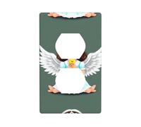 Placa de pared decorativa de enchufe dúplex WHJSHOP lindo ángel pequeño impresión decoración de pared flexible para sala de estar, dormitorio, baño
