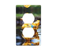 Placa de pared decorativa dúplex para receptáculo eléctrico, interruptor de luz, placa frontal de calidad para decoración del hogar, 4.5 x 2.75 pulgadas, bloque de construcción de natación, estampado