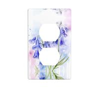 Placa de pared decorativa dúplex para receptáculo eléctrico, placa frontal de calidad para decoración del hogar, 4.5 x 2.75 pulgadas, lirio del valle impreso