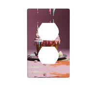 Placa de pared decorativa dúplex para receptáculo eléctrico, placa frontal de calidad para decoración del hogar, 4.5 x 2.75 pulgadas, mini helado impreso