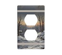 Placa de pared decorativa dúplex para receptáculo eléctrico, placa frontal de calidad para decoración del hogar, 4.5 x 2.75 pulgadas, estampado The Bitter Cold Winter