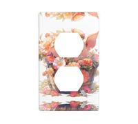 Placa de pared decorativa dúplex para receptáculo eléctrico, placa frontal de calidad para decoración del hogar, 4.5 x 2.75 pulgadas, cerdo en maceta impresa