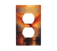 Placa de pared decorativa dúplex para receptáculo eléctrico, placa frontal de calidad para decoración del hogar, 4.5 x 2.75 pulgadas, The Phoenix Reborn in Fire Printed