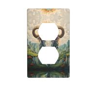 Placa de pared decorativa dúplex para receptáculo eléctrico, placa frontal de calidad para decoración del hogar, 4.5 x 2.75 pulgadas, El líder del valle impreso