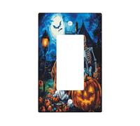 Placa de pared decorativa para interruptor de luz con diseño de perro Basset Hound de Halloween, 1 banda, divertida placa frontal eléctrica de esqueleto para cocina, baño, decoración espeluznante de