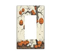 Placa de pared decorativa para interruptor de luz con diseño de perro Basset Hound de Halloween, 1 banda, divertida placa frontal eléctrica de árbol de calabazas para cocina, baño, decoración de