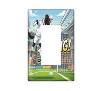 Placa de pared decorativa para interruptor de luz con diseño de perro Border Collie de fútbol 2026, 1 banda, balancín individual, cabecera de salto, placa de interruptor eléctrica para habitación