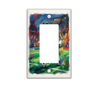 Placa de pared decorativa para interruptor de luz con diseño de perro Border Collie de fútbol 2026, 1 banda, balancín único, día de partido, cachorro, regate, pasado, placa frontal eléctrica con