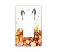 Placa de pared decorativa para interruptor de luz con diseño de perro Boston Terrier de otoño, 1 banda, divertida placa frontal eléctrica de hojas de arce otoñales para habitación, placa de