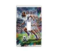 Placa de pared decorativa para interruptor de luz con diseño de perro boxeador de fútbol 2026, 1 banda, interruptor único, día de partido, cachorro, regate, pasado, placa frontal eléctrica con