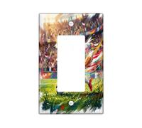 Placa de pared decorativa para interruptor de luz con diseño de perro Corgi de fútbol 2026, 1 banda, balancín único, día de partido, cachorro regateo, placa de interruptor eléctrico con impresión