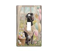 Placa de pared decorativa para interruptor de luz con diseño de perro Corso de Pascua de primavera, 1 interruptor, placa de interruptor eléctrico Victoria Country Puppy para habitación, placa de